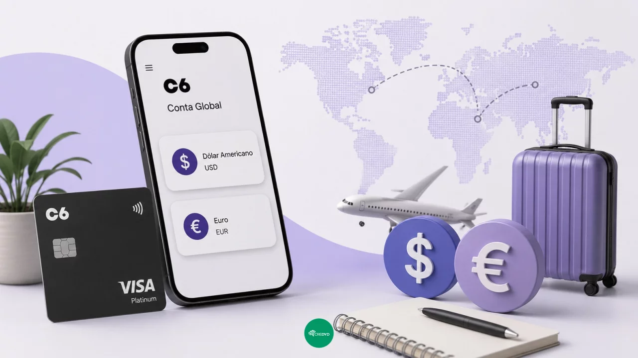 C6 Conta Global: o que muda entre conta em dólar e conta em euro