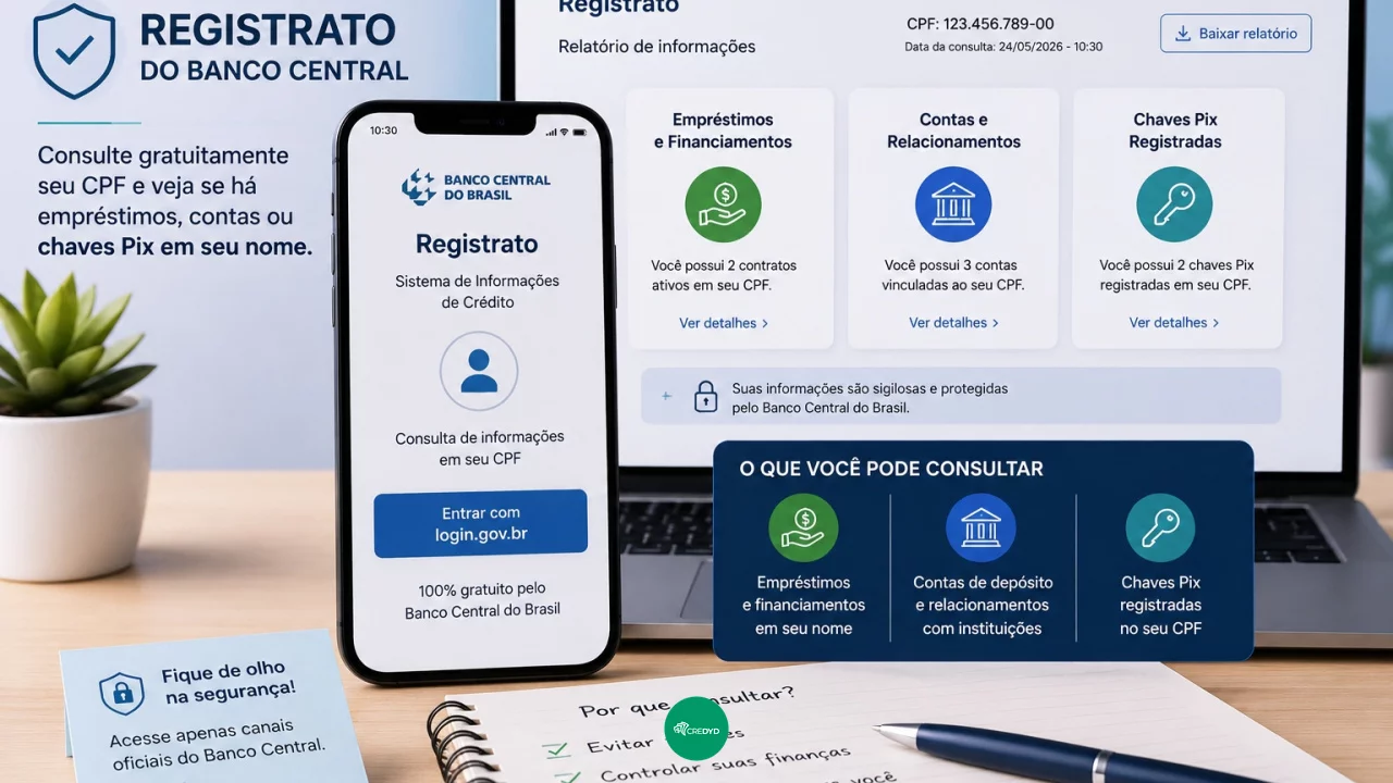 Registrato do Banco Central: como ver se há empréstimos, contas ou chaves Pix no seu CPF
