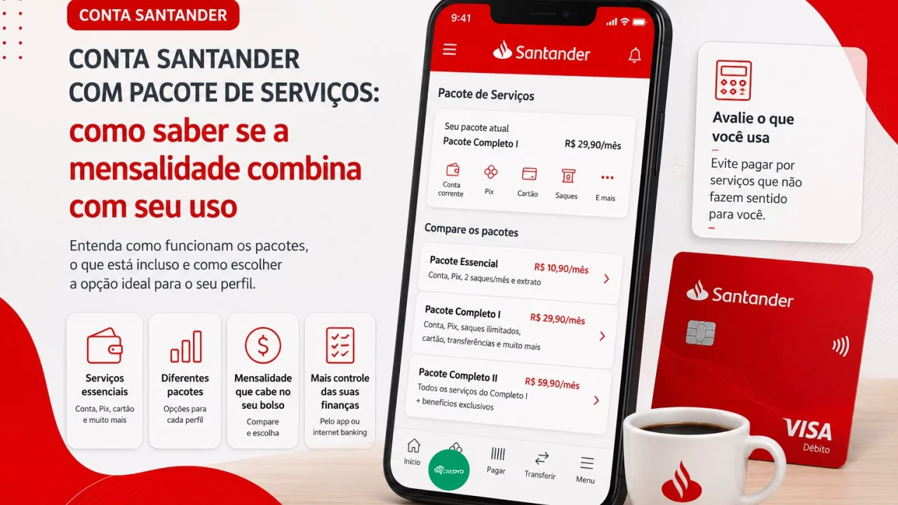Conta Santander com pacote de serviços: como saber se a mensalidade combina com seu uso