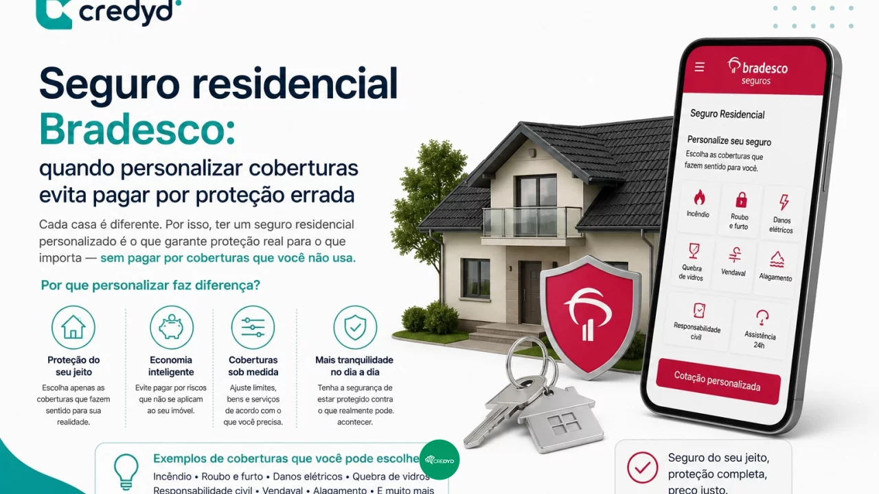 Seguro residencial Bradesco: quando personalizar coberturas evita pagar por proteção errada