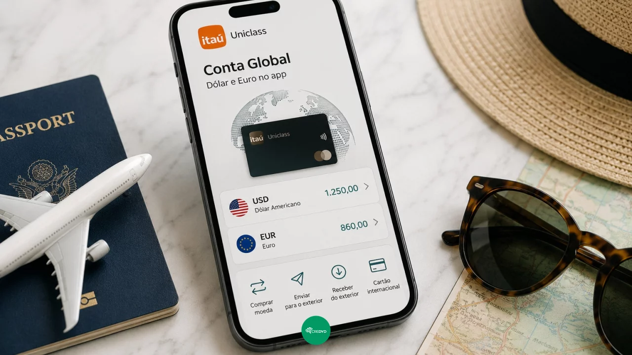 Conta Global Itaú Uniclass: como comprar dólar e euro pelo app antes de viajar