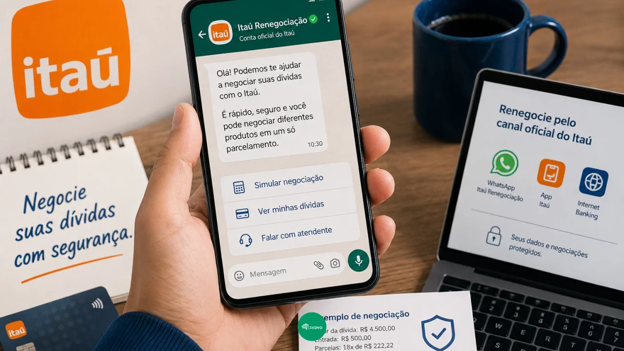 Renegociação Itaú pelo WhatsApp oficial: como evitar golpe ao negociar dívida