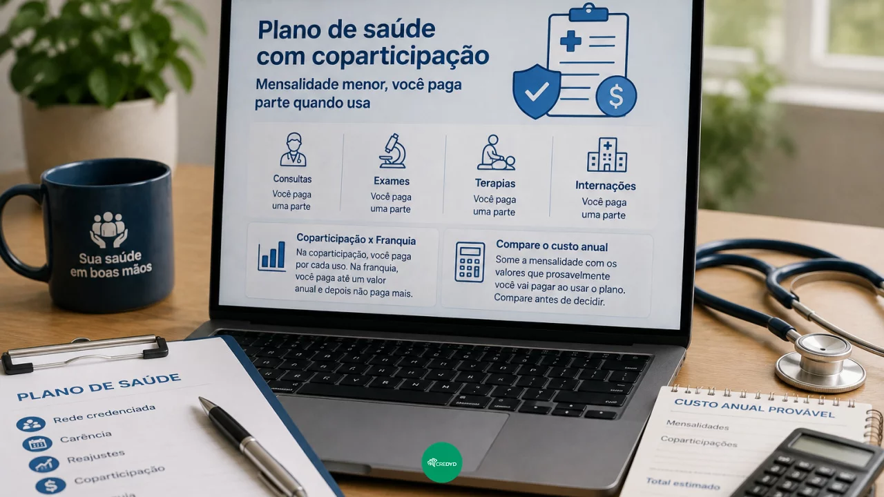 Plano de saúde com coparticipação: quando pagar parte das consultas realmente reduz a mensalidade