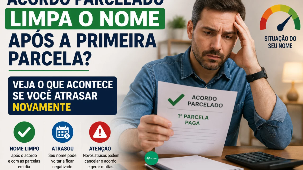 Acordo parcelado limpa o nome após a primeira parcela? Veja o que acontece se você atrasar novamente