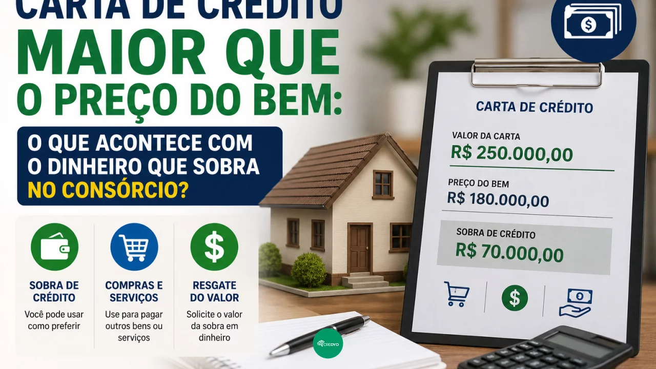 Carta de crédito maior que o preço do bem: o que acontece com o dinheiro que sobra no consórcio?