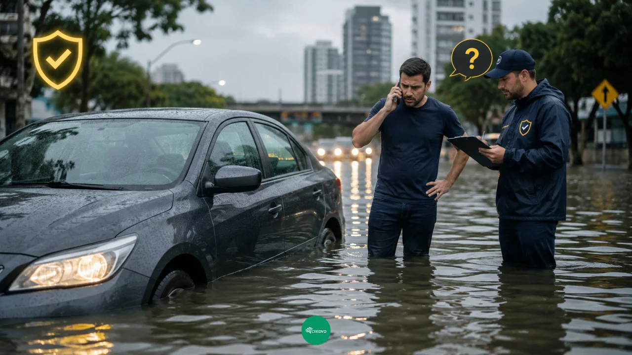 Seguro auto cobre carro alagado? Quando enchente entra na cobertura e quando a indenização pode ser 