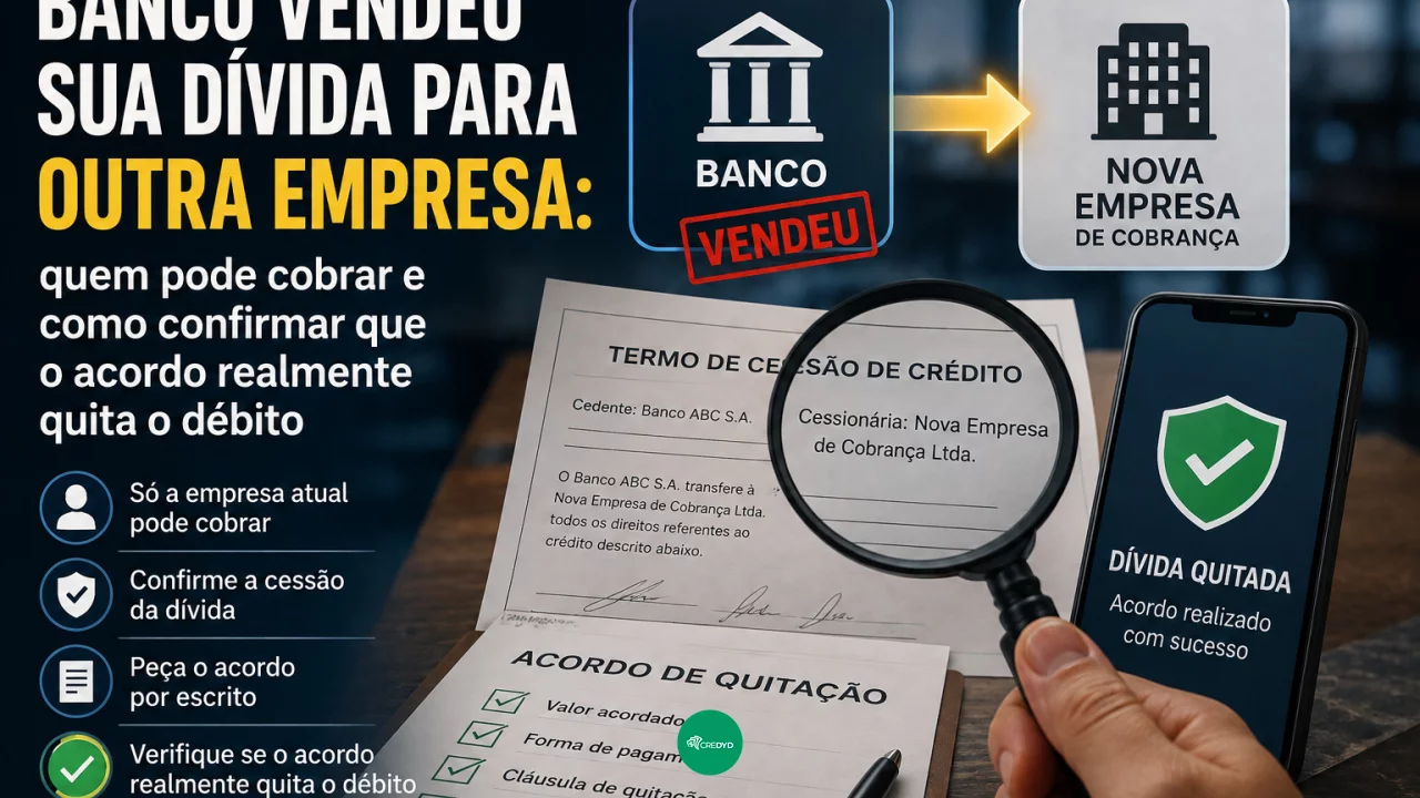 Banco vendeu sua dívida para outra empresa: quem pode cobrar e como confirmar que o acordo realmente