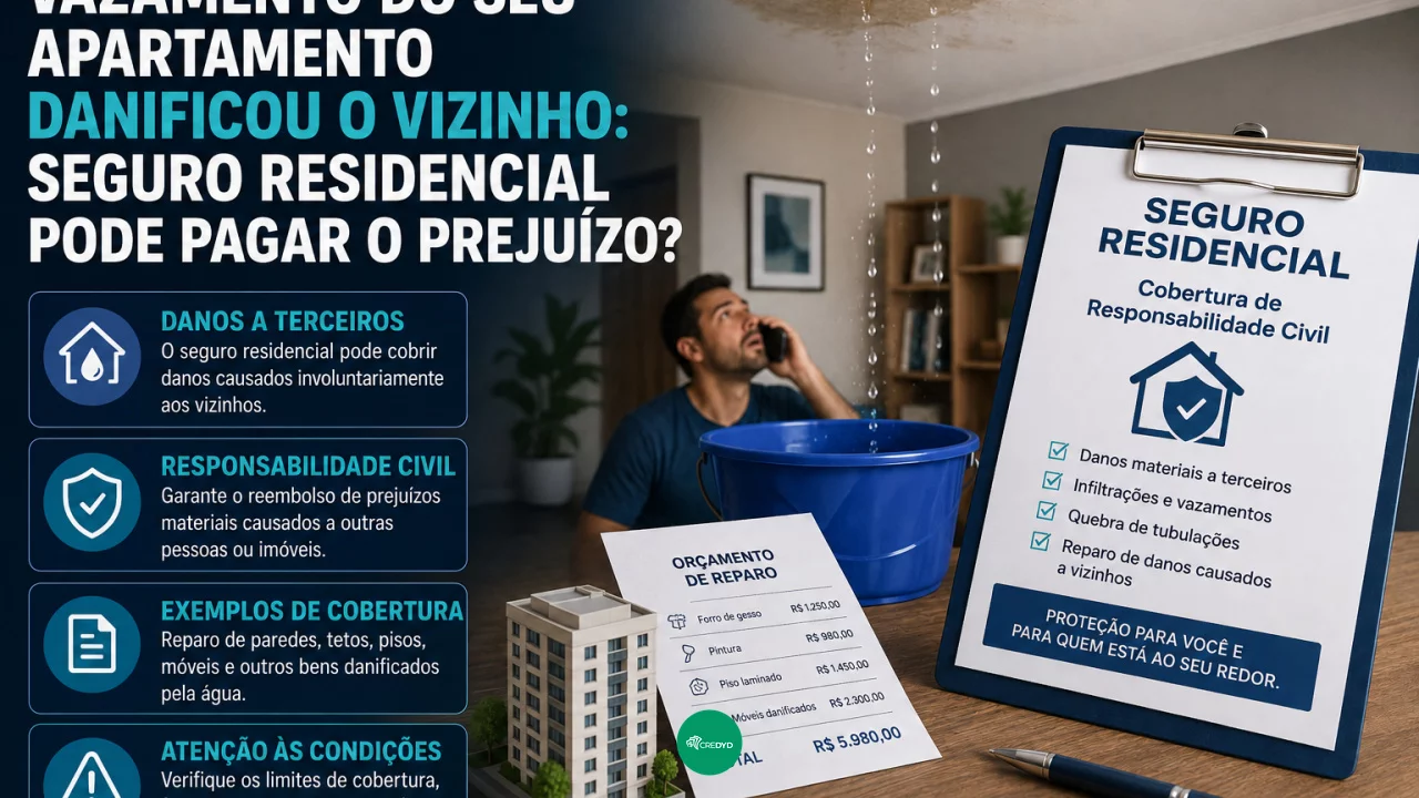 Vazamento do seu apartamento danificou o vizinho: seguro residencial pode pagar o prejuízo?