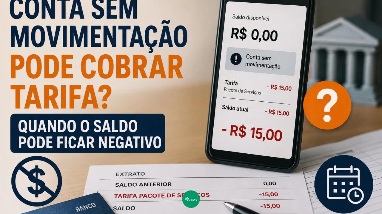 Conta sem movimentação pode cobrar tarifa? Quando o saldo pode ficar negativo