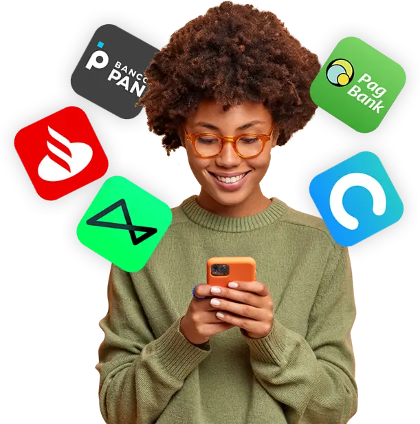 Mulher segurando celular